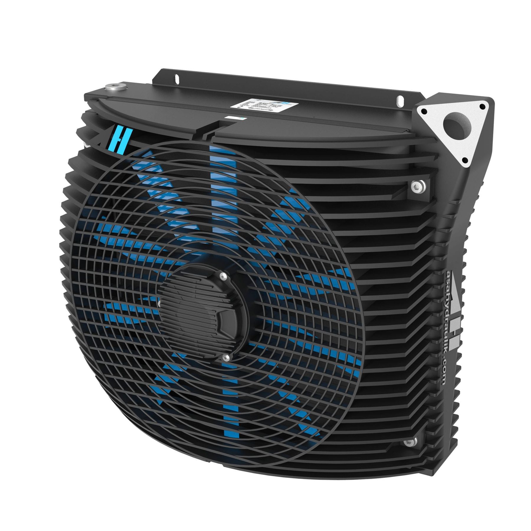 ASA Hydraulik air blast cooler mounted on a hydraulic power unit